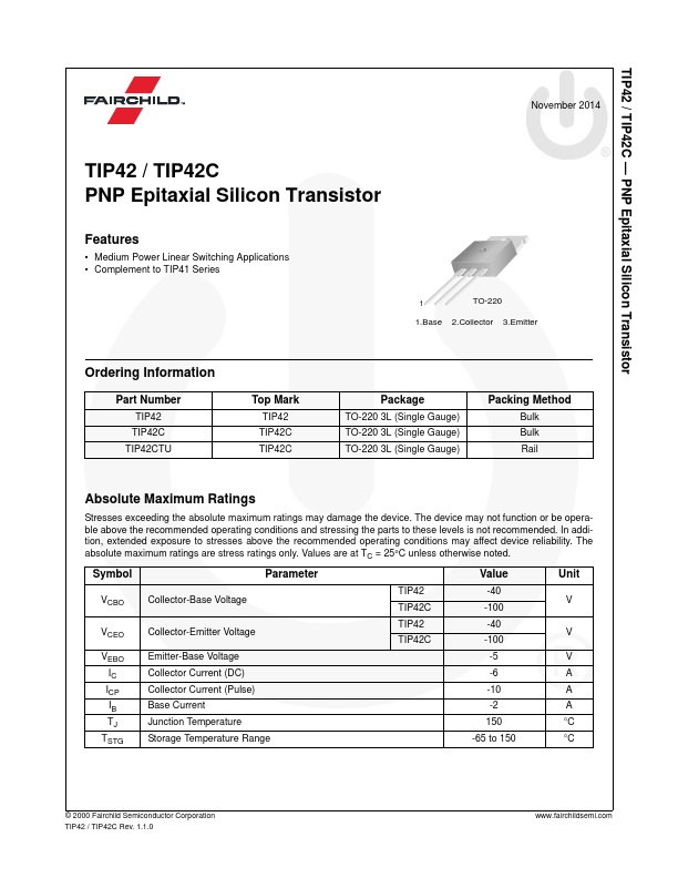 <?=TIP42C?> डेटा पत्रक पीडीएफ