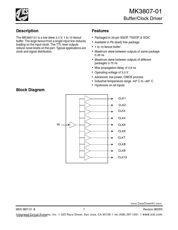 MK3807-01 Integrated Circuit Systems