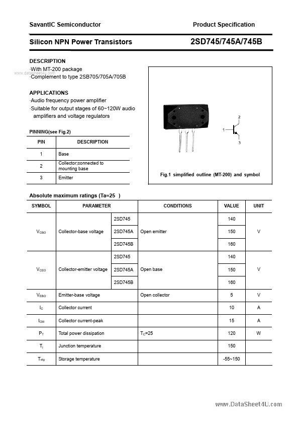 <?=2SD745?> डेटा पत्रक पीडीएफ