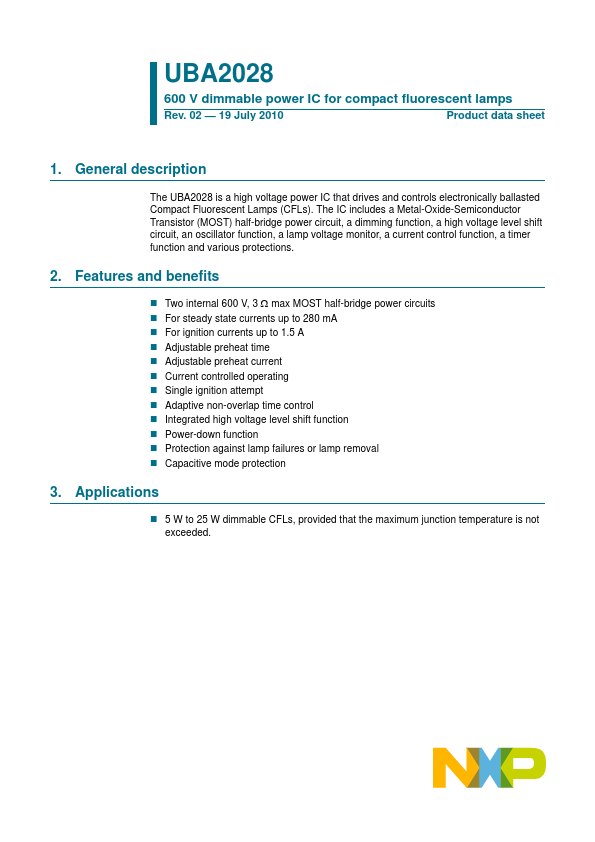 UBA2028 NXP Semiconductors