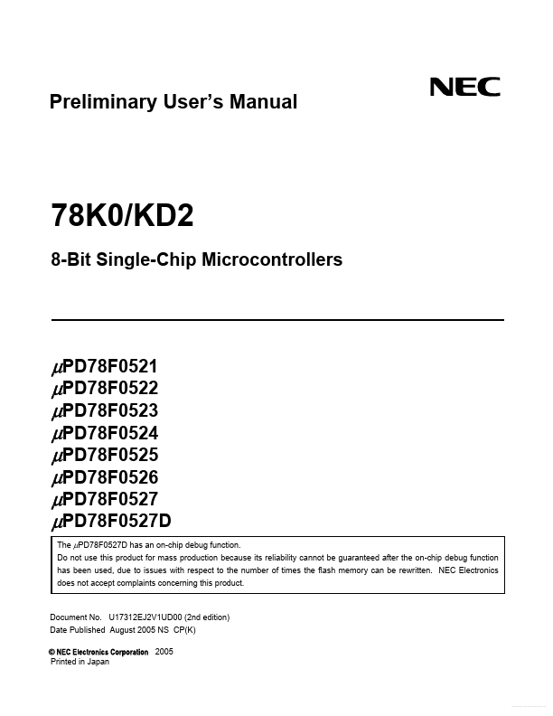 UPD78F0524 NEC