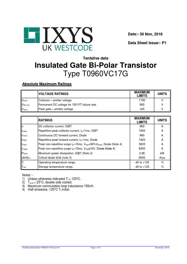 T0960VC17G IXYS