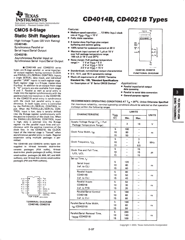 CD4021BM Texas Instruments