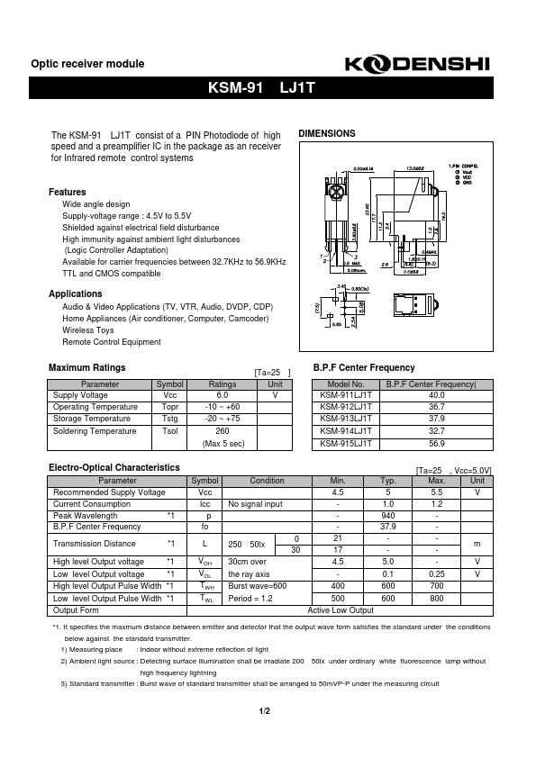 KSM-914LJ1T KODENSHI KOREA CORP