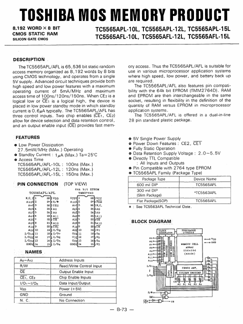 TC5565AFL-10L Toshiba Semiconductor