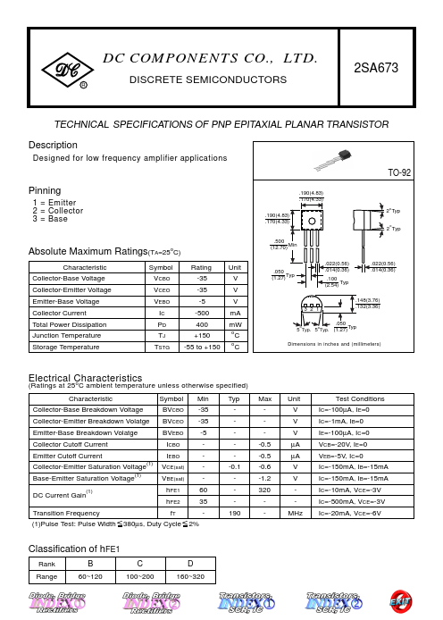 2SA673 Dc Components