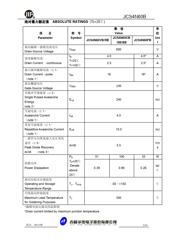 JCS4N60SB