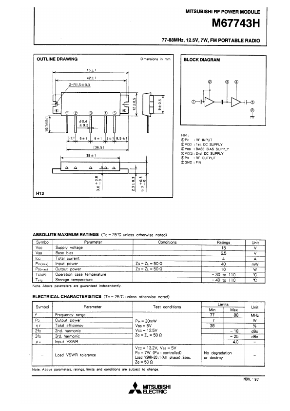 M67743H Mitsubishi