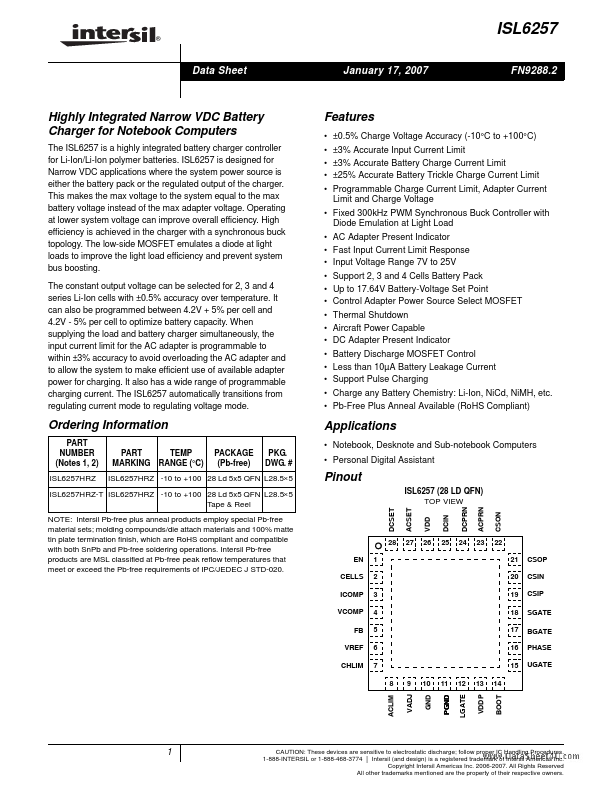 isl6257 Intersil Corporation