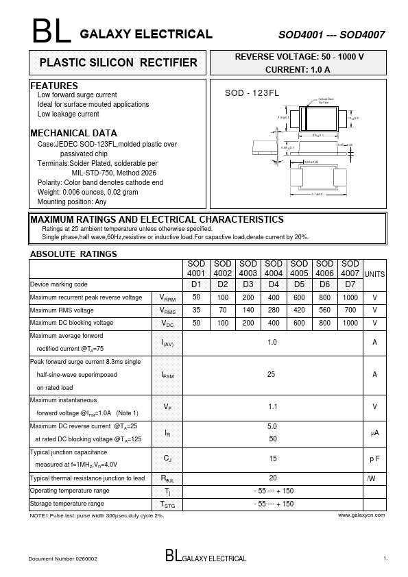 SOD4007 GALAXY ELECTRICAL