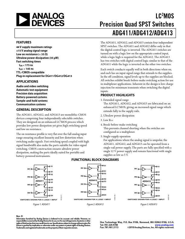ADG412 Analog Devices