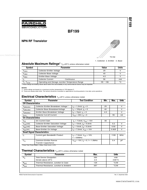 BF199 Fairchild Semiconductor