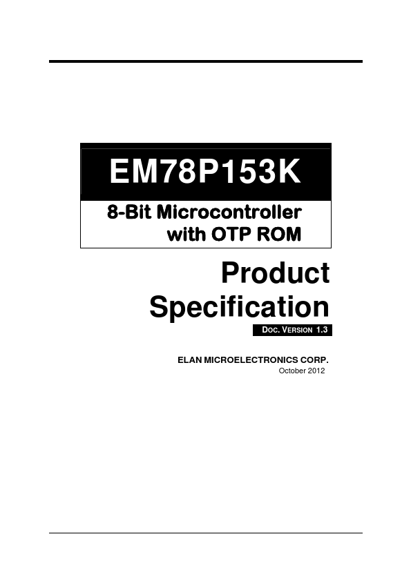 EM78P153K ELAN Microelectronics