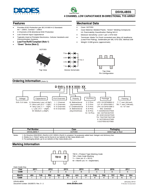 D5V0L4B5S Diodes