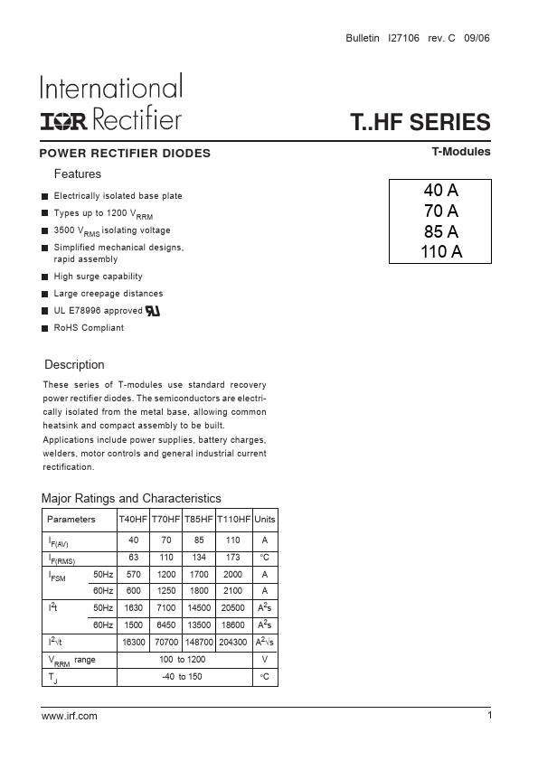 T110HF80 International Rectifier