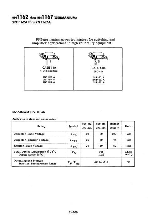 <?=2N1165?> डेटा पत्रक पीडीएफ