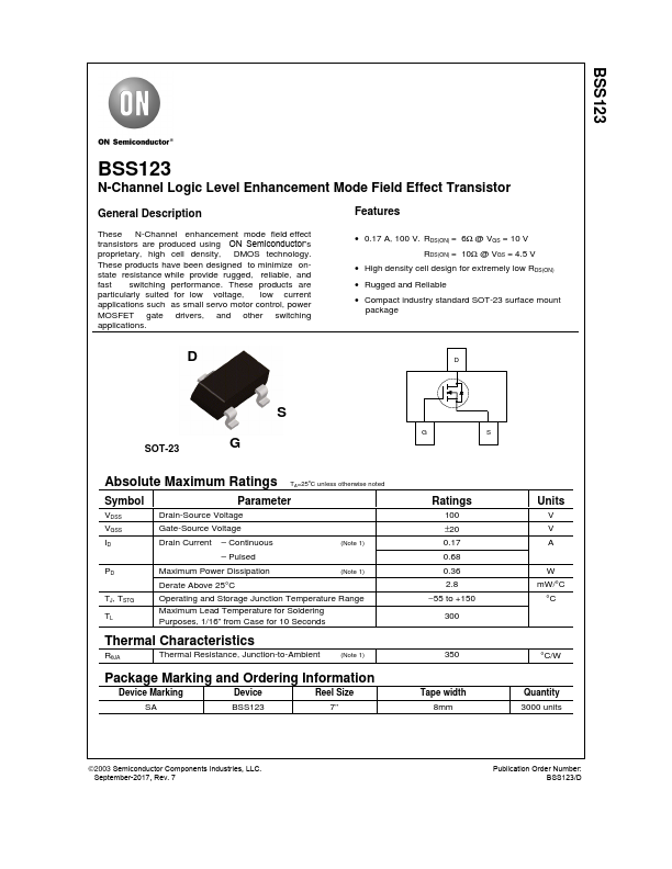 BSS123 ON Semiconductor