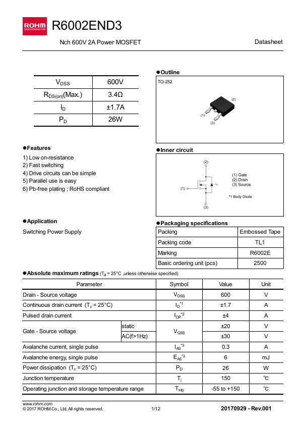 R6002END3 ROHM