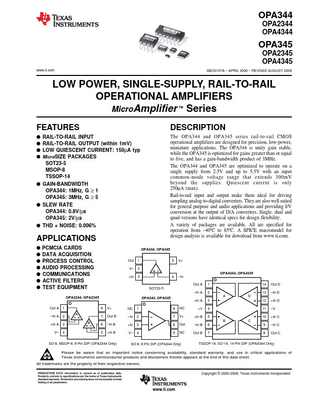 OPA345 Texas Instruments