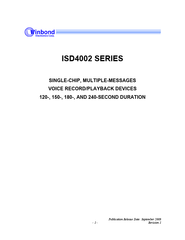 ISD4002 Winbond