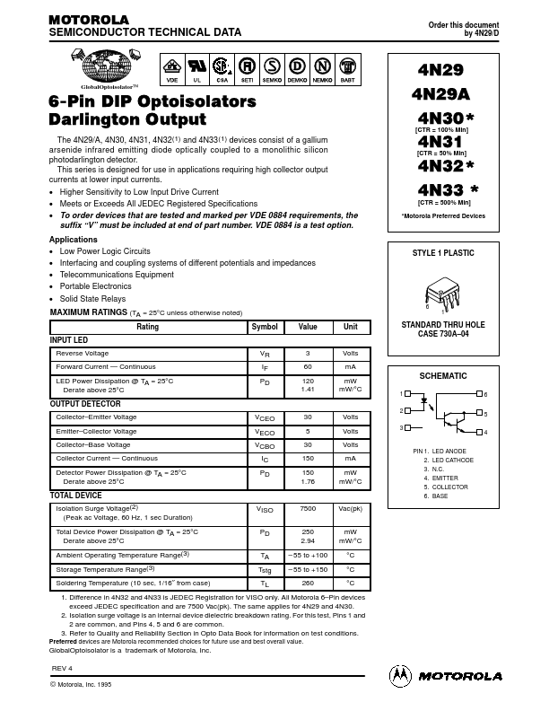 4N32 Motorola  Inc