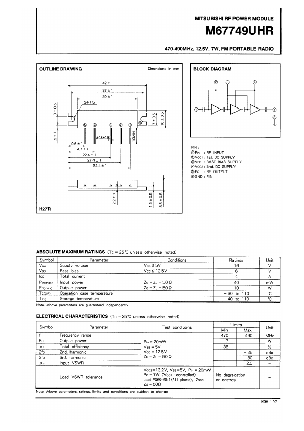 M67749UHR Mitsubishi