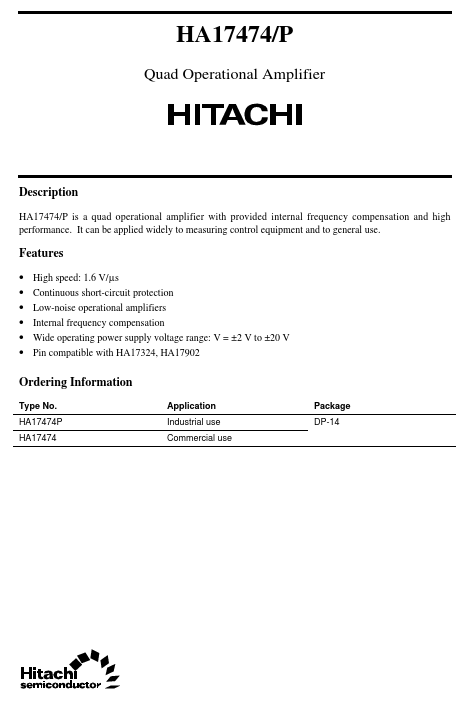 HA17474P Hitachi Semiconductor