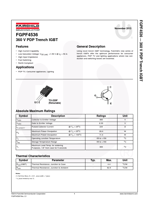 FGPF4536 Fairchild Semiconductor