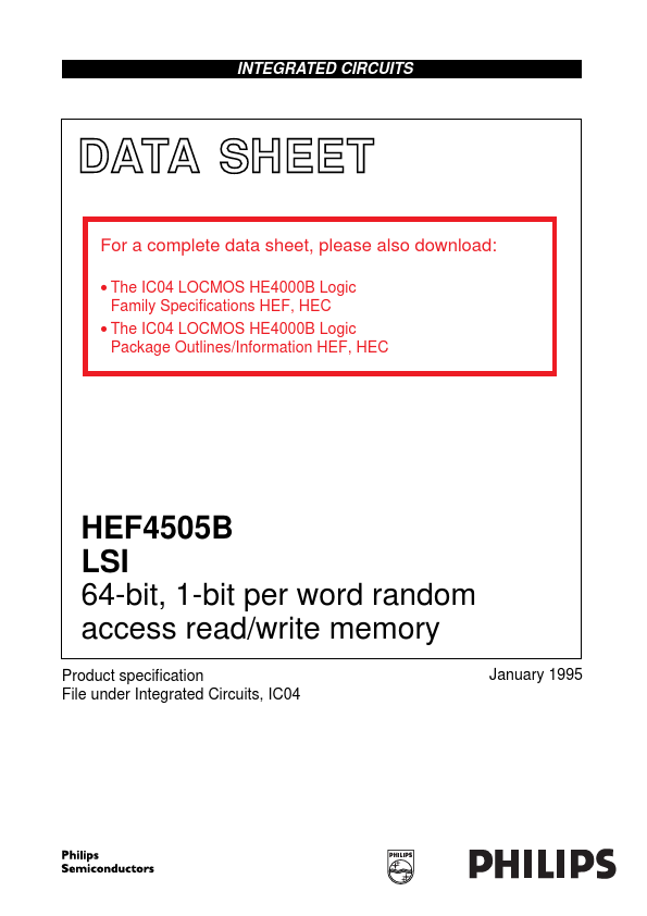 <?=HEF4505B?> डेटा पत्रक पीडीएफ