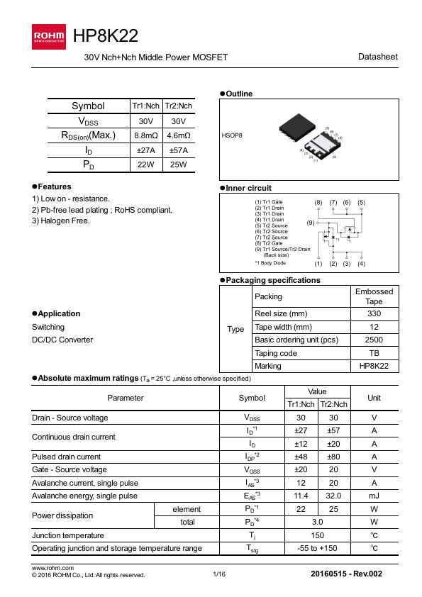 <?=HP8K22?> डेटा पत्रक पीडीएफ