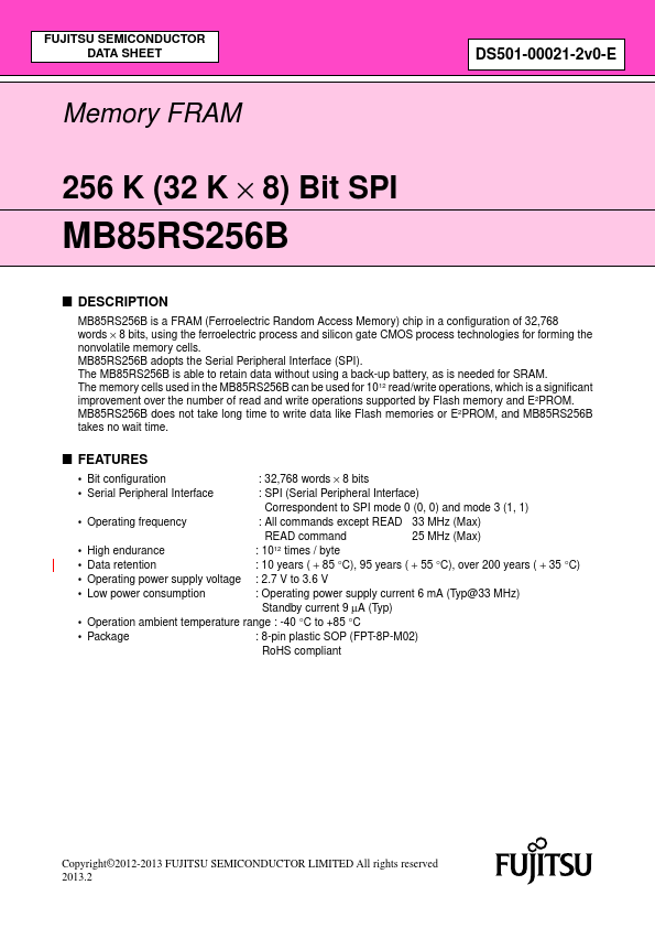 MB85RS256B Fujitsu
