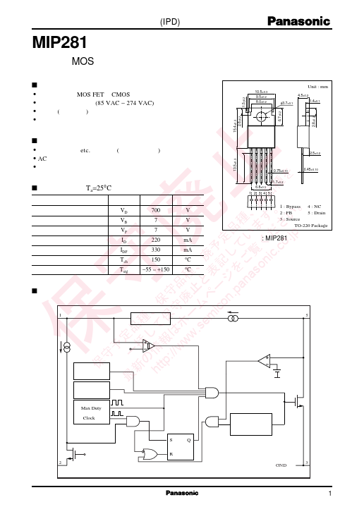 <?=MIP281?> डेटा पत्रक पीडीएफ