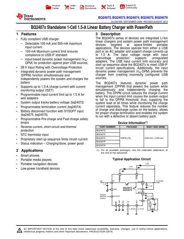 bq24075 Texas Instruments