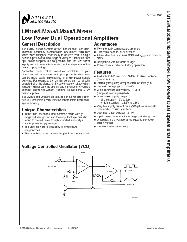 LM2904 National Semiconductor