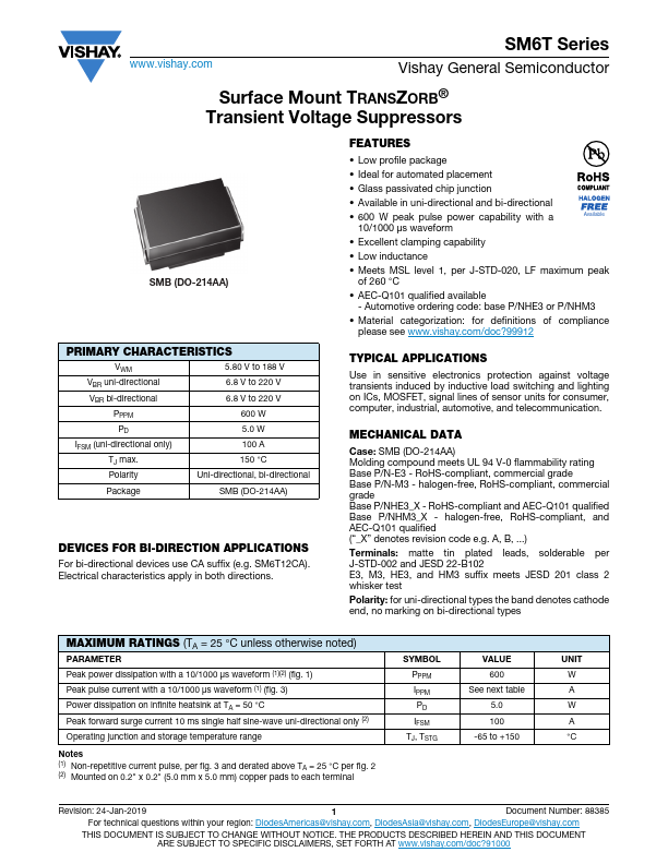 SM6T100A Vishay