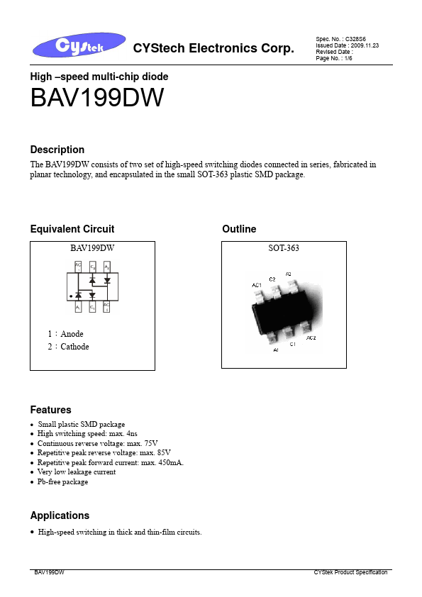 BAV199DW CYStech