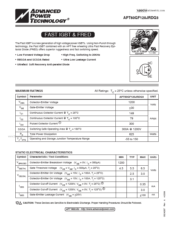 APT60GF120JRDQ3 Advanced Power Technology