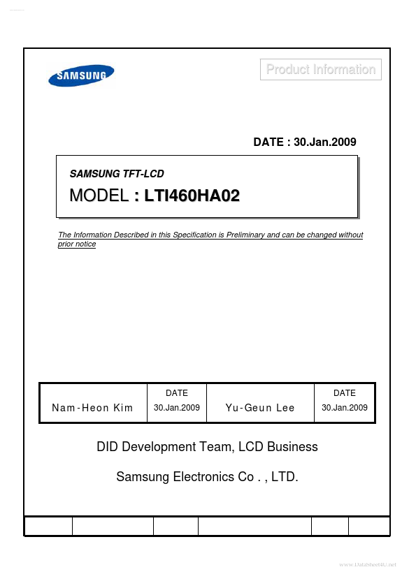 <?=LTI460HA02?> डेटा पत्रक पीडीएफ