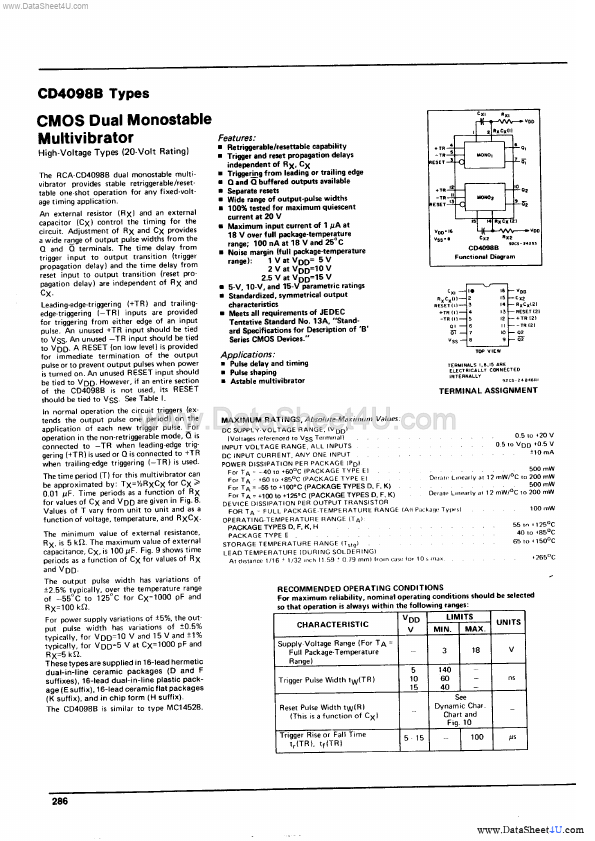 CD4098BE RCA Solid State