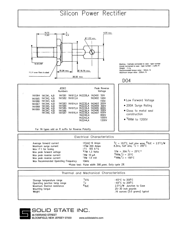 1N1067 Solid State