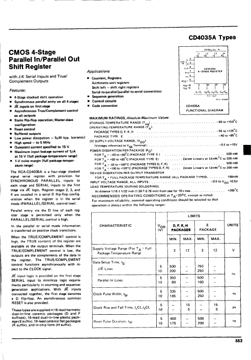 <?=CD4035A?> डेटा पत्रक पीडीएफ