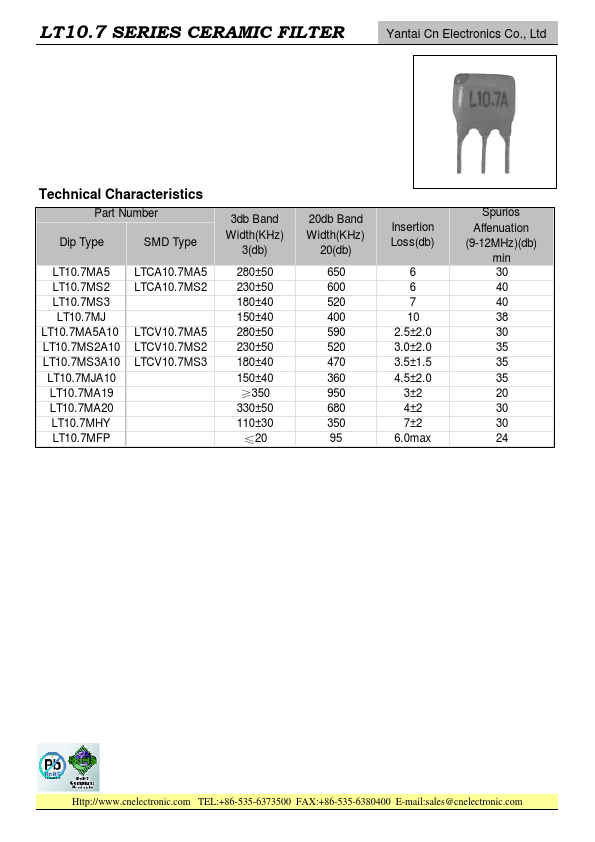 LTCV10.7MS2 Yantai Cn Electronics