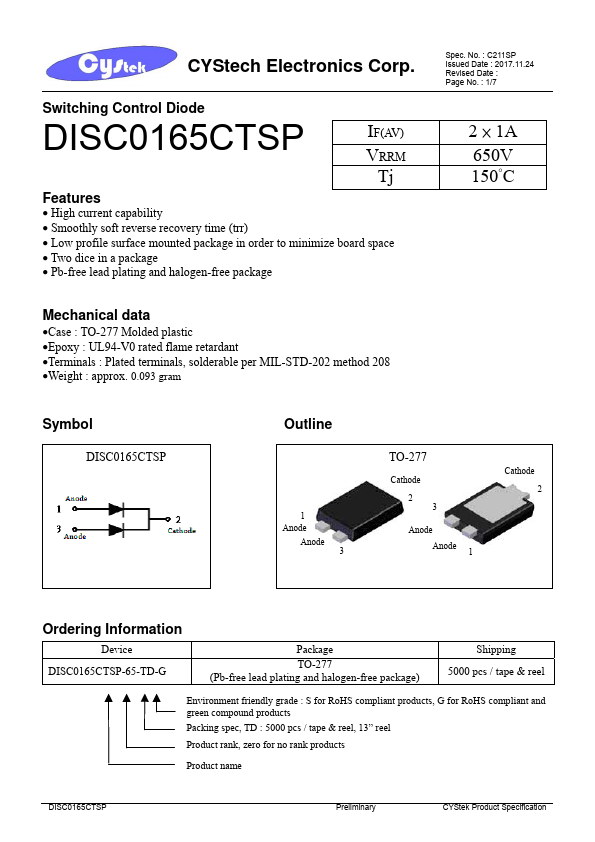 <?=DISC0165CTSP?> डेटा पत्रक पीडीएफ