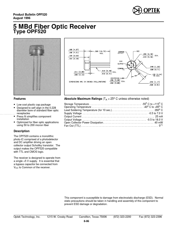 <?=OPF520?> डेटा पत्रक पीडीएफ