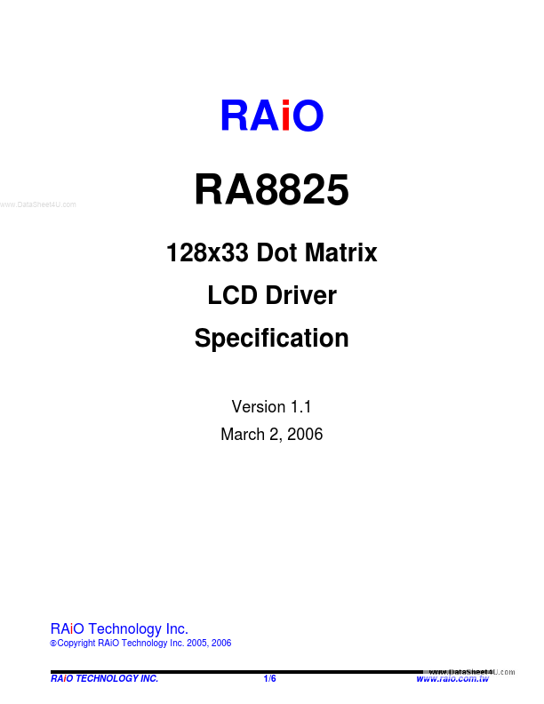 RA8825 RAIO Technology