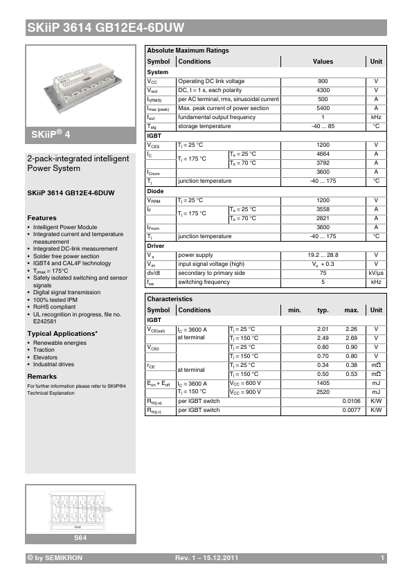 SKiiP3614GB12E4-6DUW