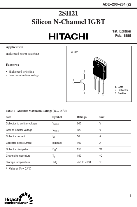 2SH21 Hitachi Semiconductor