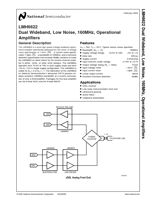 LMH6622 National Semiconductor