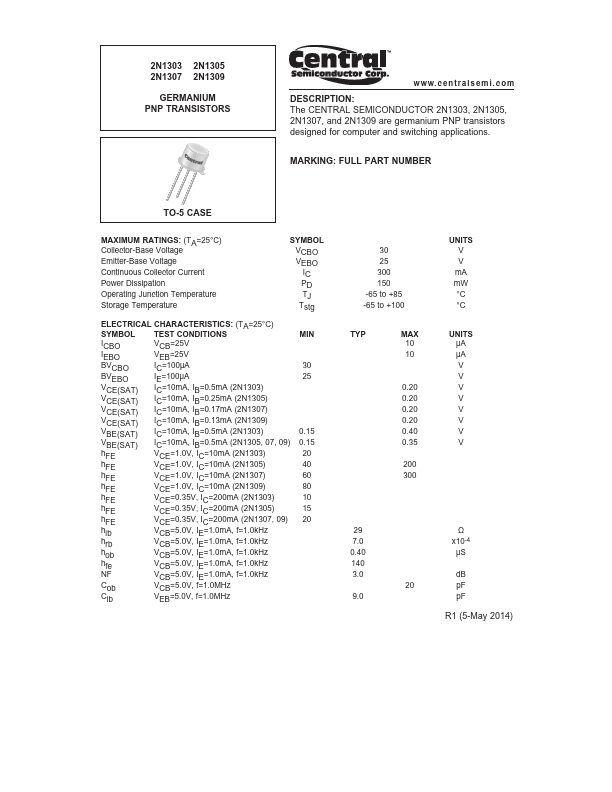 2N1307 Central Semiconductor