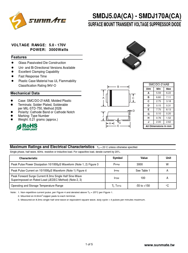 SMDJ120A Sunmate